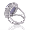 Lovely Blue Lace Agate Gemstone 925 Sterling Silver Ring